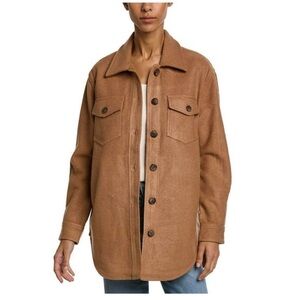 NWT Blank NYC womens Let's Get Lost Wool-Blend Shacket, Small, Brown